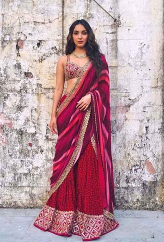 11. Saree Draping On Palazzo